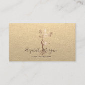 Kraft, Silouette Gold Confetti Yoga Instructor Visitenkarte (Vorderseite)