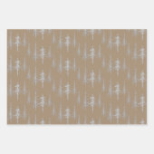 Kraft Silver Woodland knarrlich sparse Spruce Tree Geschenkpapier Set (Vorderseite)