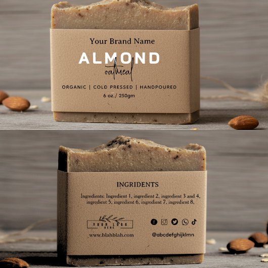 kraft Simple Elegant Homemade Soap Belly band 