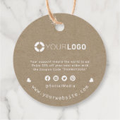 Kraft Simple Modern Script Business Vielen Dank Geschenkanhänger (Rückseite)