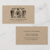 Kraft Sketch Camera Fotograf Business Card Visitenkarte (Vorne/Hinten)