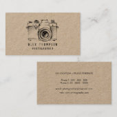 Kraft Sketch Camera Fotograf Business Card Visitenkarte (Vorne/Hinten)