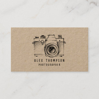 Kraft Sketch Camera Fotograf Business Card Visitenkarte