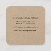 Kraft Sketch Camera Fotograf Quadratische Visitenkarte (Rückseite)