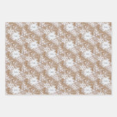 Kraft Snowflakes Personalisiert Drei Namen Winter Geschenkpapier Set (Vorderseite 2)