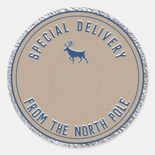 Kraft Sonderlieferung aus dem Nordpol-Silber Runder Aufkleber (Vorderseite)