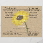 Kraft Sonnenblumen Braut Hochzeitsprogramm Flyer (Rückseite)