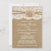 Kraft-, Spitz- und SandDollar Beach Brautparty Einladung (Vorderseite)