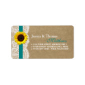 Kraft-, Spitzen- und Sonnenblumen-Kollektion - Aqu Adressaufkleber (Vorne)