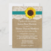 Kraft-, Spitzen- und Sonnenblumen-Kollektion - Aqu Einladung (Vorderseite)