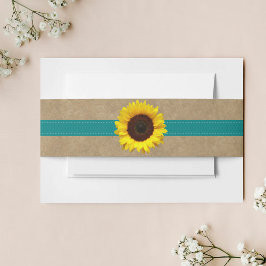 Kraft-, Spitzen- und Sonnenblumen-Kollektion - Aqu Einladungsbanderole