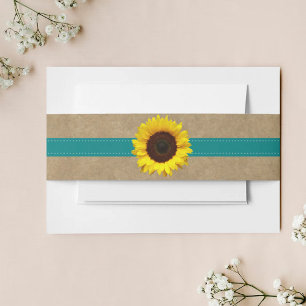 Kraft-, Spitzen- und Sonnenblumen-Kollektion - Aqu Einladungsbanderole