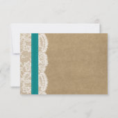 Kraft-, Spitzen- und Sonnenblumen-Kollektion - Aqu RSVP Karte (Rückseite)