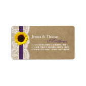 Kraft-, Spitzen- und Sonnenblumen-Kollektion - Lil Adressaufkleber (Vorne)