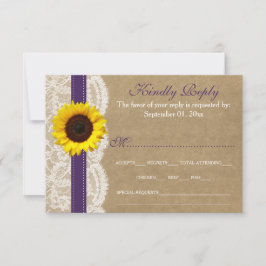 Kraft-, Spitzen- und Sonnenblumen-Kollektion - Lil RSVP Karte