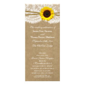 Kraft-, Spitzen- und Sonnenblumenhochzeitprogramme Werbekarte (Vorne)