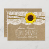 Kraft-, Spitzen- und Sonnenblumenkrebskarten für B Einladungspostkarte (Vorne/Hinten)