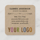 Kraft Square Business Cards mit abgerundeten Ecken Quadratische Visitenkarte (Vorderseite)