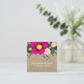 Kraft Square Rustikale Wasserfarbe Quadratische Visitenkarte (Stehend Vorderseite)