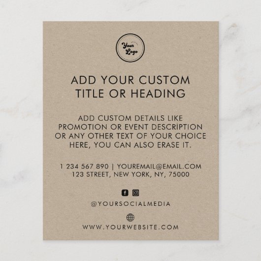 Kraft Style Custom Business Logo & Social Media Flyer (Vorne)