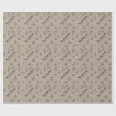 Kraft-Styled Christmas Doodles Monochrome Geschenkpapier (Flach)