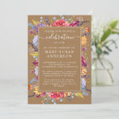 Kraft Succulents Celebration of Life Memorial Einladung (Stehend Vorderseite)