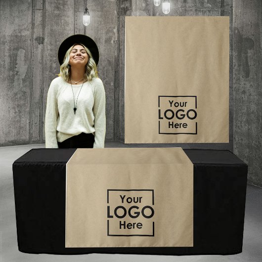 Kraft Table Runner Banner Business Logo Events Wandteppich