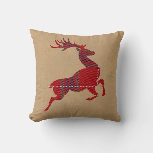 Kraft & Tartan Reindeer Red ID589 Kissen (Vorderseite)