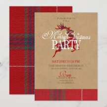 Kraft & Tartan Reindeer Weihnachts-Party ID589