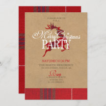 Kraft & Tartan Reindeer Weihnachts-Party ID589