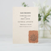 Kraft Terrakotta Hochzeit Save The Date (Stehend Vorderseite)