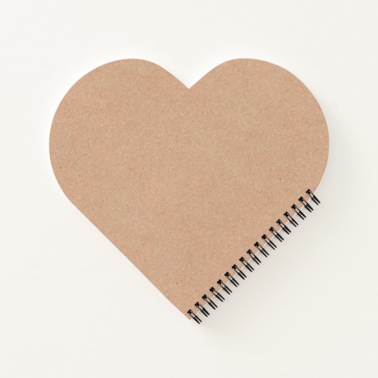 Kraft Texture Heart Shaped Spiral Bound Notebook Notizblock (Rückseite)