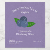 Kraft- und Rustikale Blueberry Flaschenetikett Weinetikett (Einzelnes Label)