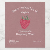 Kraft- und Rustikale Himbeere Weinflaschen Etikett (Einzelnes Label)