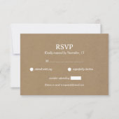 Kraft- und Rustikale Hochzeitskarte RSVP Karte (Vorderseite)
