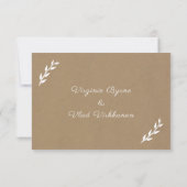 Kraft- und Rustikale Hochzeitskarte RSVP Karte (Rückseite)