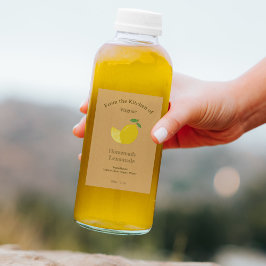 Kraft- und Rustikale Lemon- und Lemonade-Flaschene Weinetikett