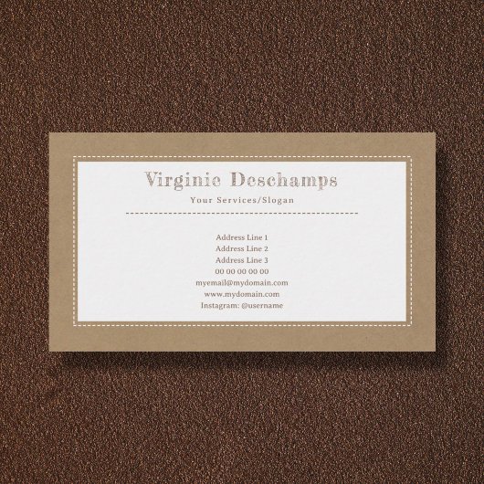 Kraft- und Rustikale Minimalistische Visitenkarte