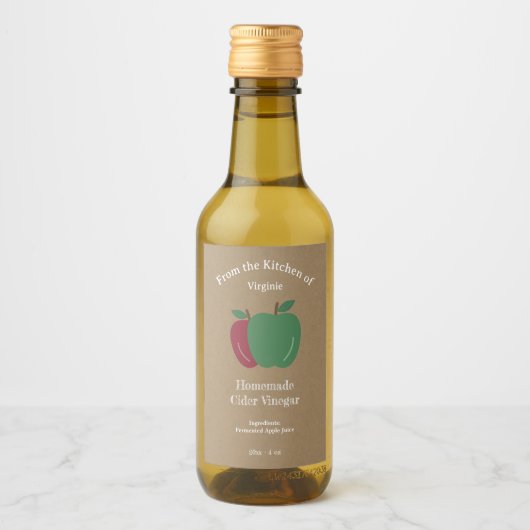 Kraft- und Rustikales Apfelwein-Cider-Vinegar-Flas Weinetikett (Vorderseite)