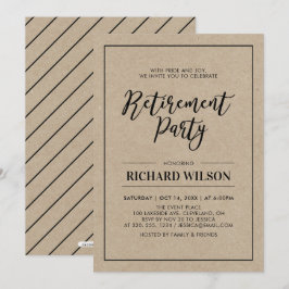 Kraft- und Schwarz-Rahmen | Modernes Party für die Einladung