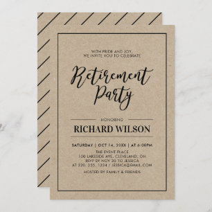 Kraft- und Schwarz-Rahmen   Modernes Party für die Einladung