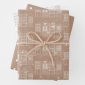 Kraft und Weiß im modernen Skandinavien Geschenkpapier Set (Beispiel)