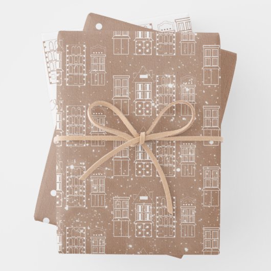 Kraft und Weiß im modernen Skandinavien  Geschenkpapier Set (Beispiel)