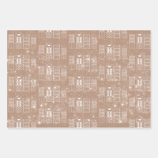 Kraft und Weiß im modernen Skandinavien Geschenkpapier Set (Vorderseite)