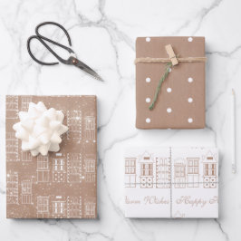 Kraft und Weiß im modernen Skandinavien  Geschenkpapier Set