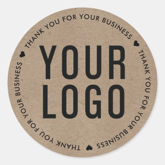 Kraft Vielen Dank für Ihr Firmenlogo Runder Aufkleber (Vorderseite)