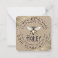 Kraft Vintag Bee Honey Jar Tag oder Business Card
