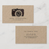 Kraft Vintag Camera Fotograf Business Cards Visitenkarte (Vorne/Hinten)