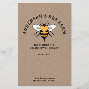 Kraft Vintage-Biene-Honig-Design. Flyer