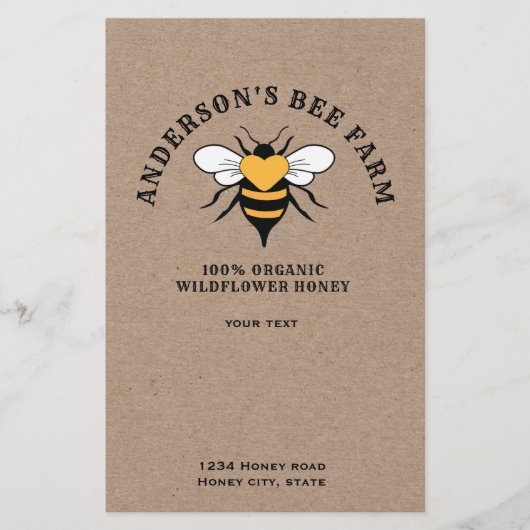 Kraft Vintage Bienenhonigkonstruktion. Flyer (Vorne)